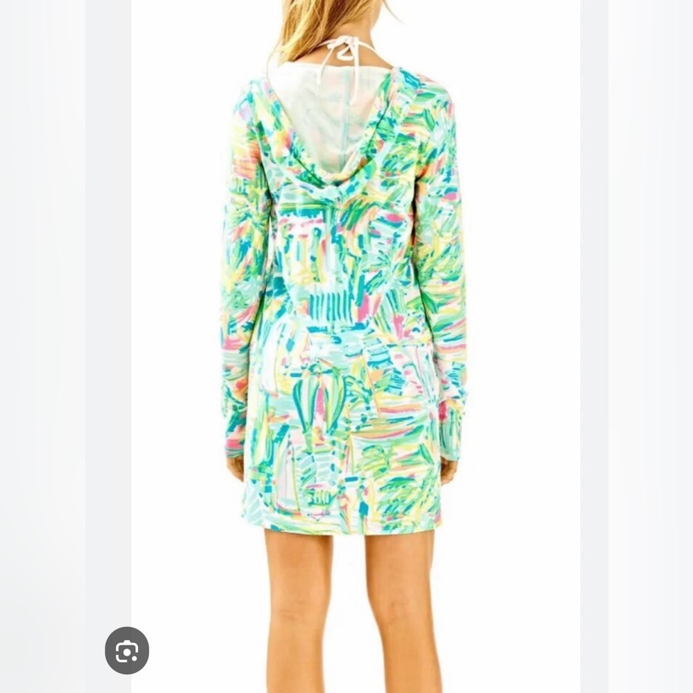 Lilly Pulitzer Rylie UPF 50+ Hooded Cover-up Dress Sea Salt & Sun - Picture 6 of 12